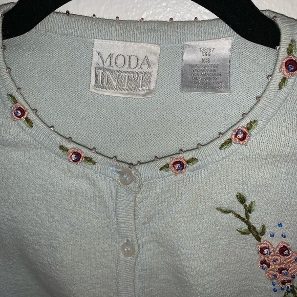Vintage Victoria’s Secret MODA INT blue cardigan - Picture 3 of 7